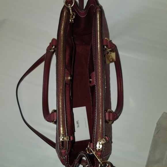 COACH SET SIGNATURE HANDBAG PURSE BAG + WALLET - Picture 11 of 12